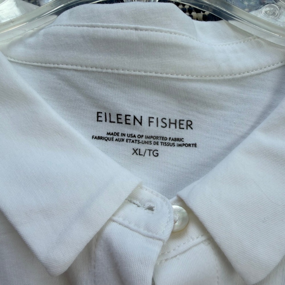 Eileen Fisher Button Down Shirt Women XL White - Picture 2 of 9